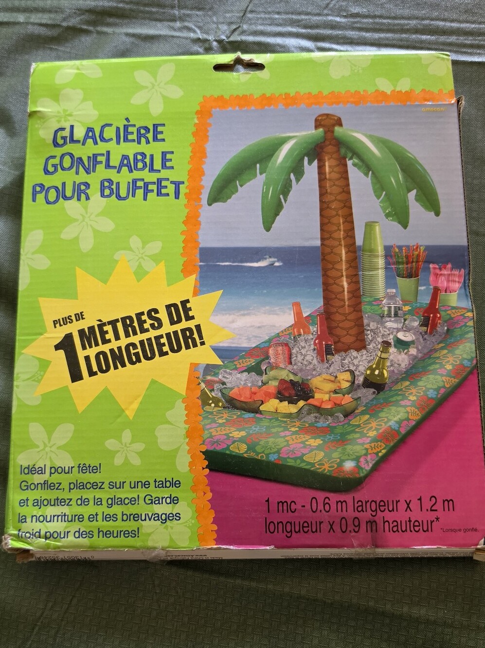New Inflatable Palm Tree Buffet Cooler - Green (Damaged Box)